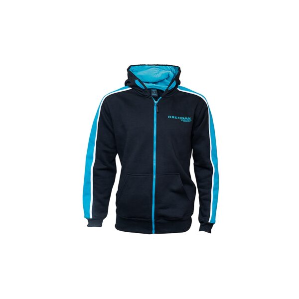 Felpa Full Zipped Hoody Black/Aqua New DRENNAN