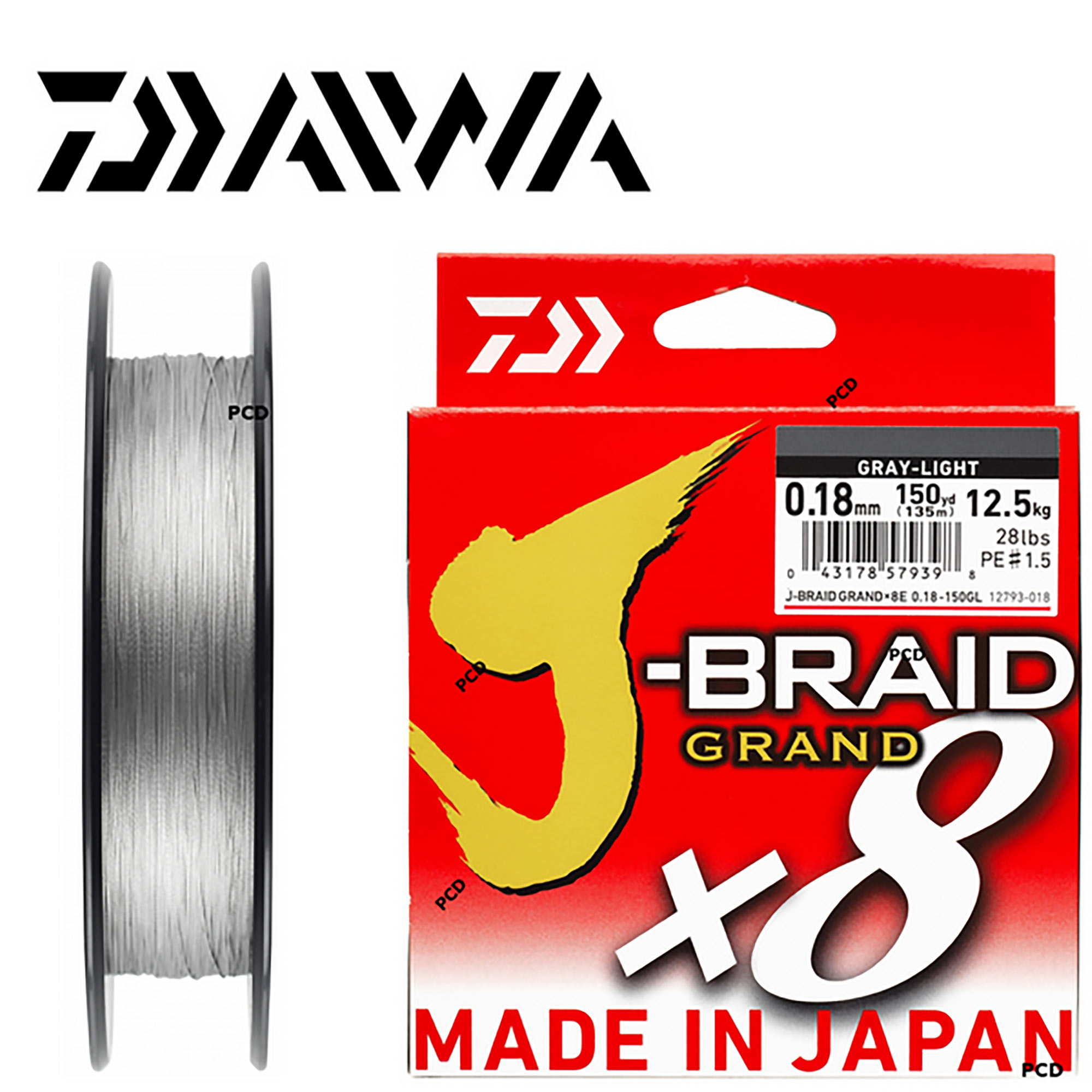 Trecciato DAIWA J-BRAID Grand Grey (135mt) — Fishing Italia