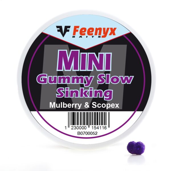 MINI Gummy Slow Sinking Mulberry & Scopex 3,5mm FEENYX BAIT