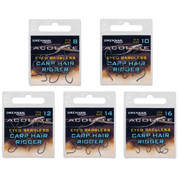 Ami DRENNAN Eyed (occhiello) Barbless ACOLYTE Carp Hair Rigger - immagine 2