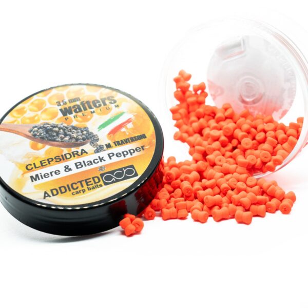 Micro Bandum Wafters Clepsidra ADDICTED CARP BAITS - Miere & black pepper (Miele & Pepe nero) - 3,5mm