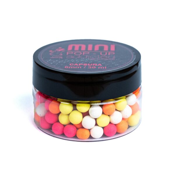 Mini Boilies Pop-up ADDICTED CARP BAITS - Capsuna (Fragola) - 6mm - immagine 2