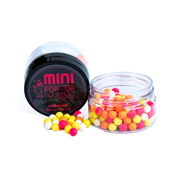 Mini Boilies Pop-up ADDICTED CARP BAITS - Capsuna (Fragola) - 6mm