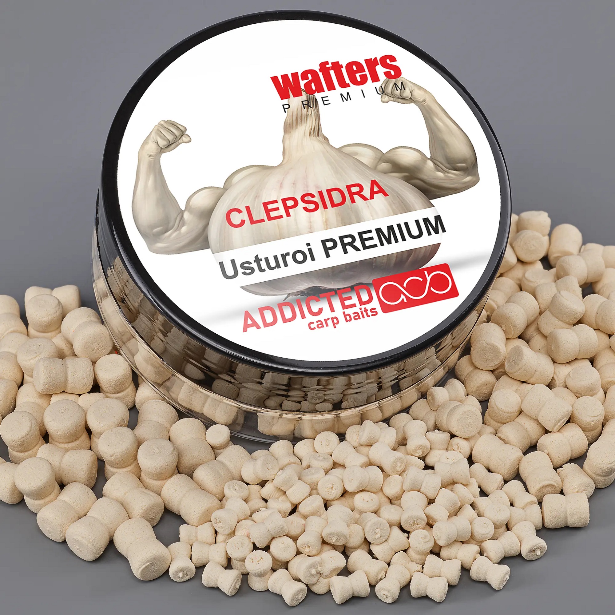Micro Bandum Wafters Clepsidra ADDICTED CARP BAITS - Usturoi premium (Aglio)